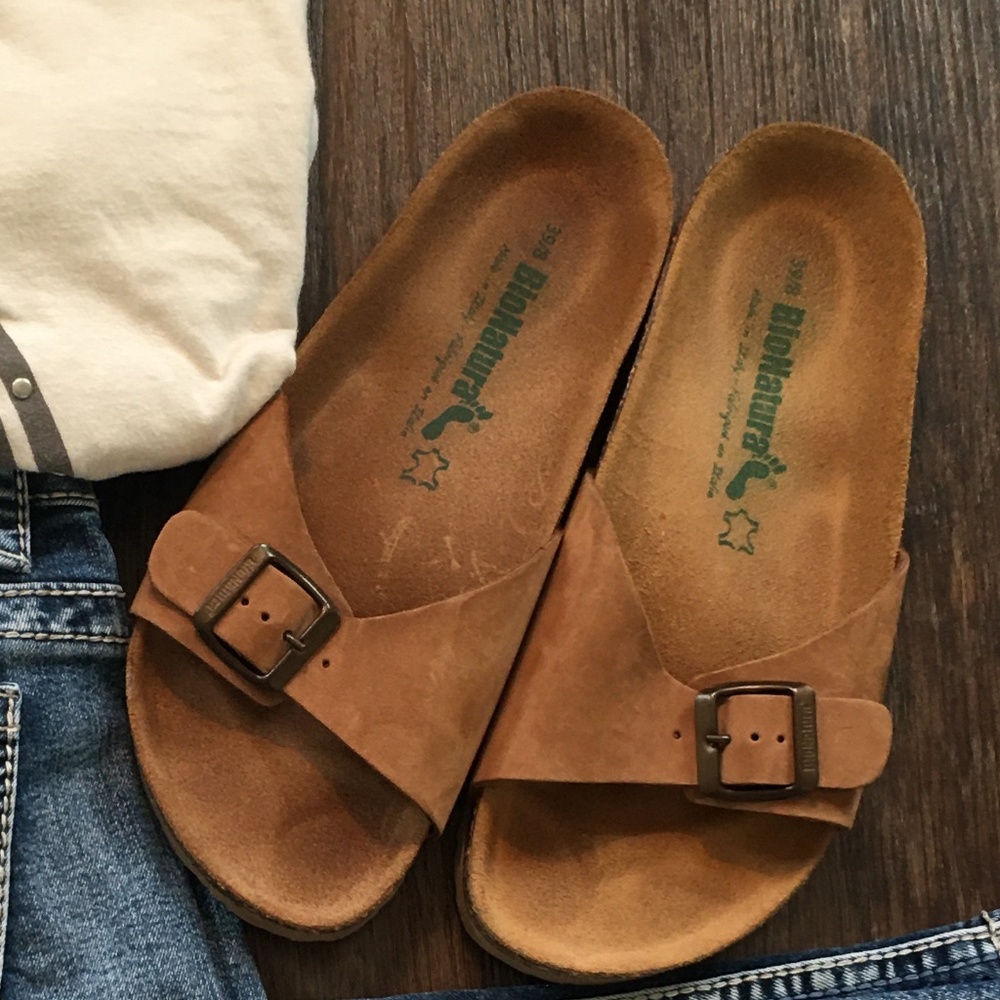 BioNatura Slides Brown Birkenstock style sandals
